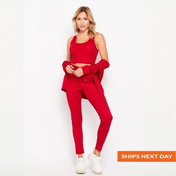 Cloud Soft Zip Hooded Jacket 3 Piece Sport Set - Three Piece Set - Athleisure - Picture 1 of 1